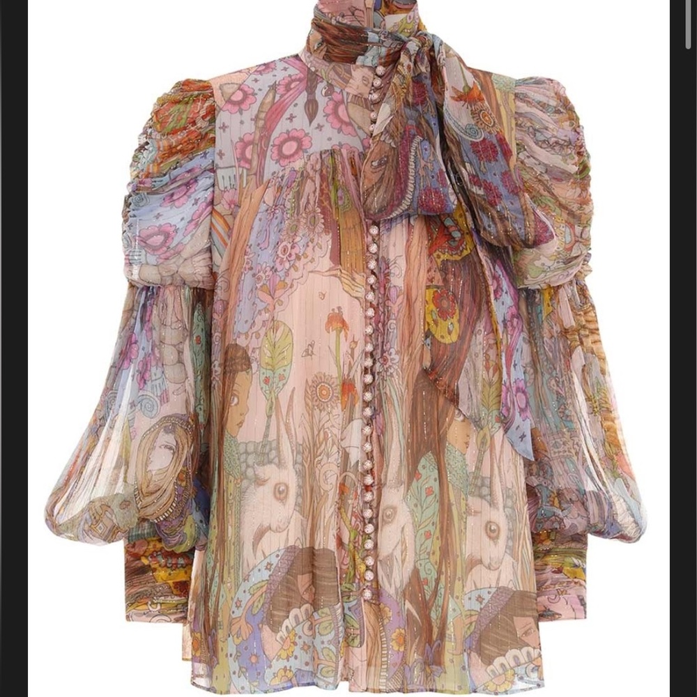 Zimmermann Kaleidoscope Lurex Blouse